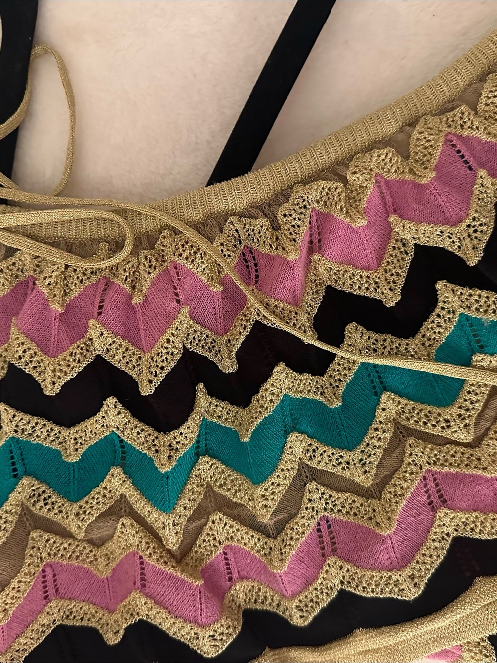 Missoni Knit Top in Pink, Teal, Gold & Black - Picture 6 of 6